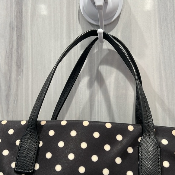 Kate Spade Black and White Polka Dot Fabric Handbag Crossbody EUC - Picture 13 of 17